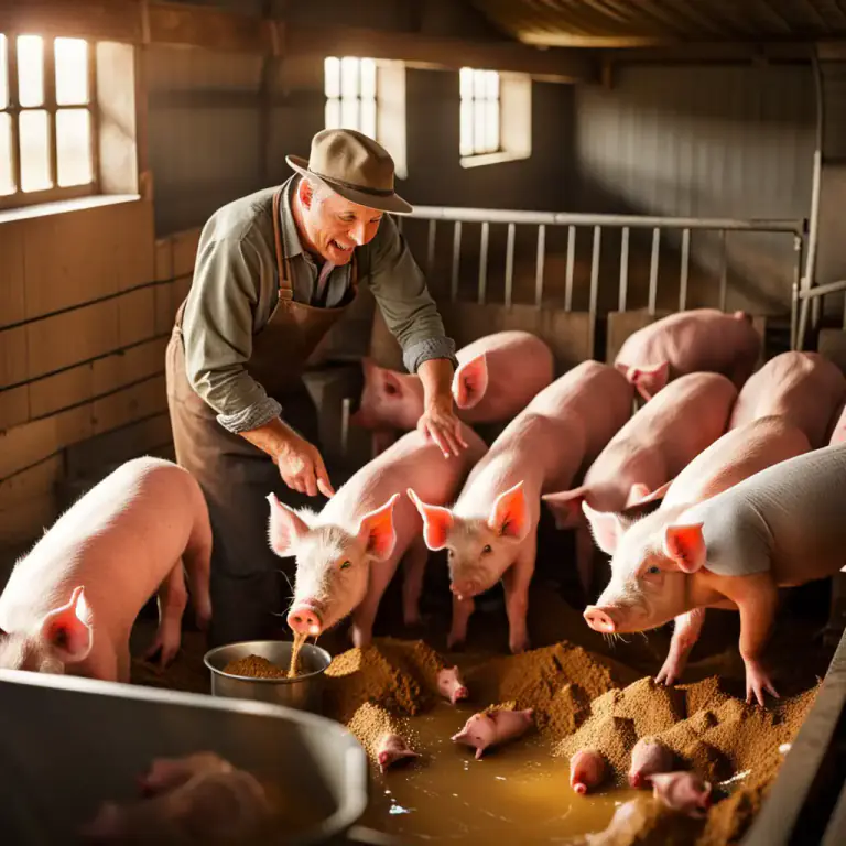 Visual representation of "hogwash" - Liquid food for pigs; pigswill.