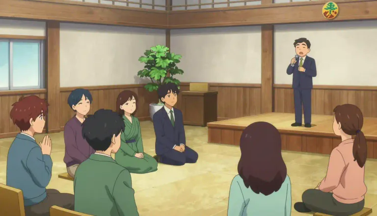 Visual representation of "moonie" - A follower of the Unification Church, a religious group originating from South Korea.