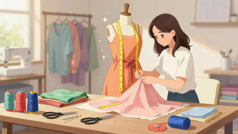 Visual representation of "dressmaking" - The skill of designing or making clothes.