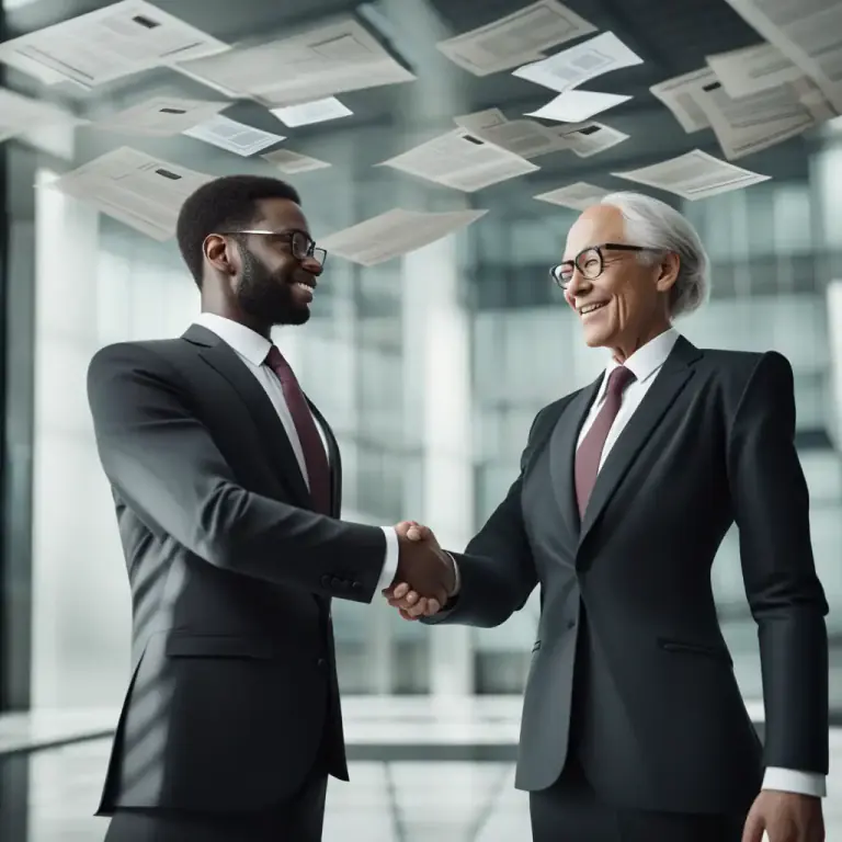 Visual representation of "enter into" - To begin a formal or legal agreement or contract