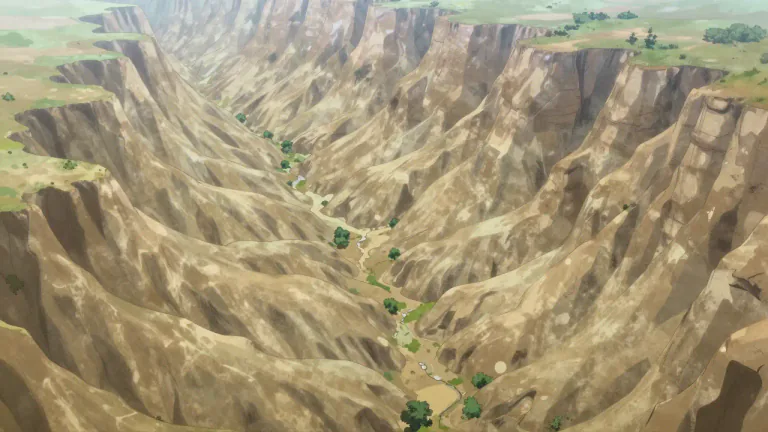 Visual representation of "lineament" - The outline or contour of a geographic feature.