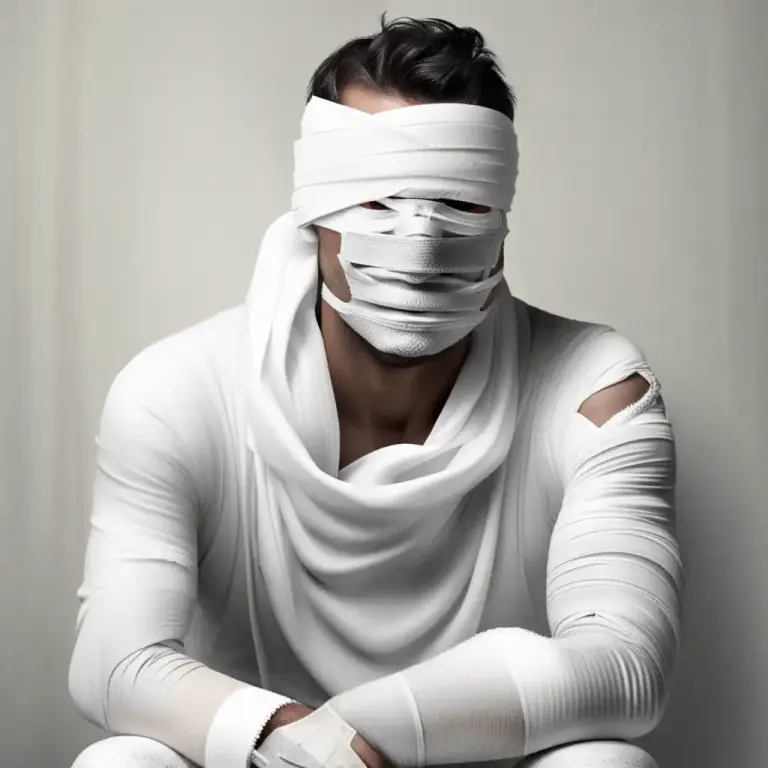 Visual representation of "swathe" - To wrap tightly with pieces of fabric