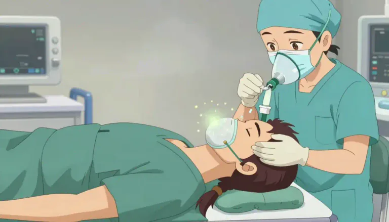 Visual representation of "anesthetize" - To give a person or animal a drug that makes them unable to feel pain or conscious.