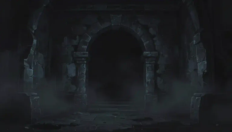 Visual representation of "stygian" - Very dark, gloomy and scary, much like the underworld