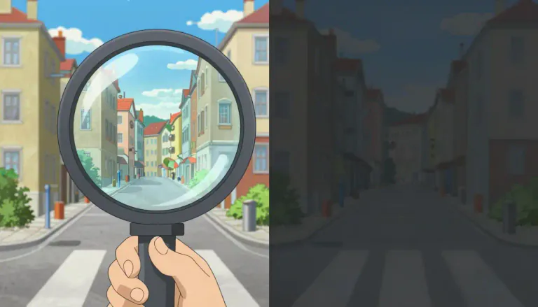 Visual representation of "perspective" - A way of viewing things, or thinking about something.