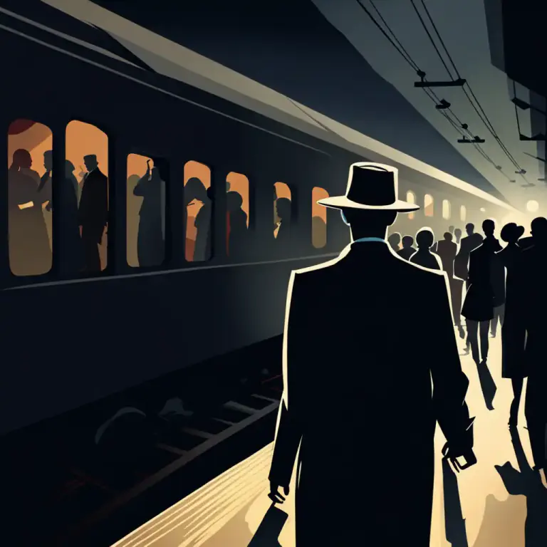 Visual representation of "slip away" - To quietly leave a place without being noticed.