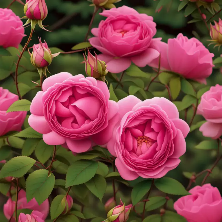Visual representation of "bourbon" - A rose of a variety with warm deep pink petals.