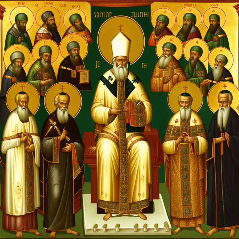 Visual representation of "first among equals" - The title given to the Patriarch of Constantinople in the Eastern Orthodox Church.