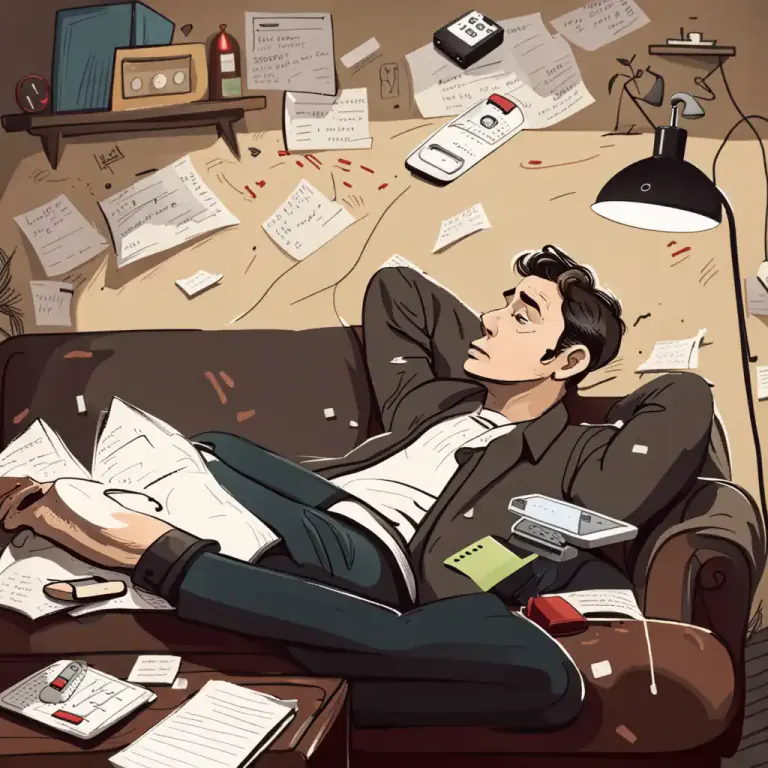 Visual representation of "dead beat" - A lethargic, apathetic, or indolent person.