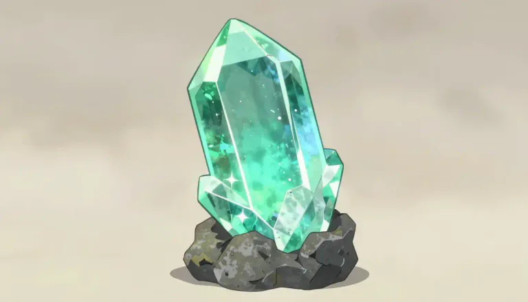 Visual representation of "beryl" - A kind of mineral that is green or bluish-green.