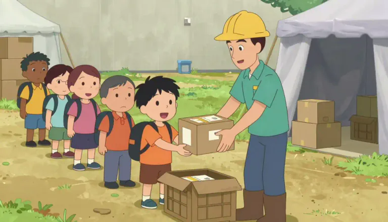 Visual representation of "distribution" - The act of giving things out to several people, or spreading or supplying something.