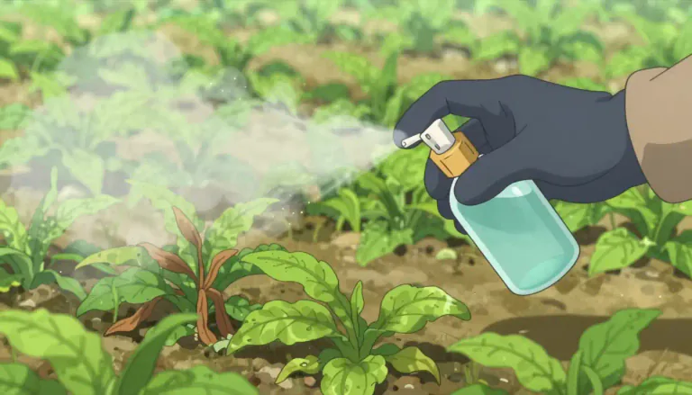 Visual representation of "herbicide" - A substance that is used to destroy or slow the growth of plants, especially weeds