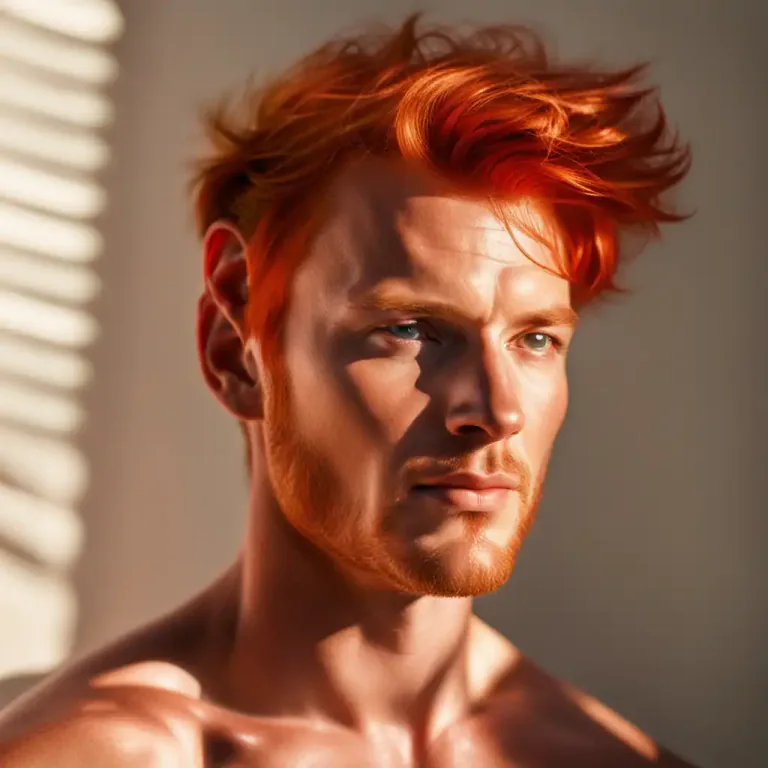 Visual representation of "ginger" - A person with red or orange hair.