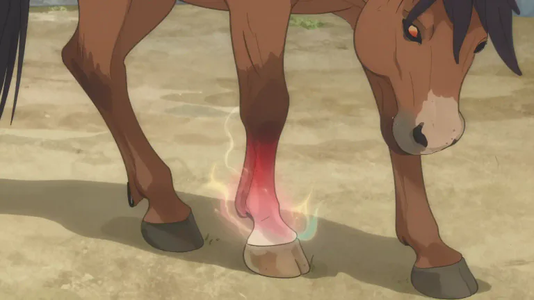 Visual representation of "laminitis" - A condition characterized by a painful inflammation of the sensitive laminae of the hoof, often resulting from metabolic disorders.