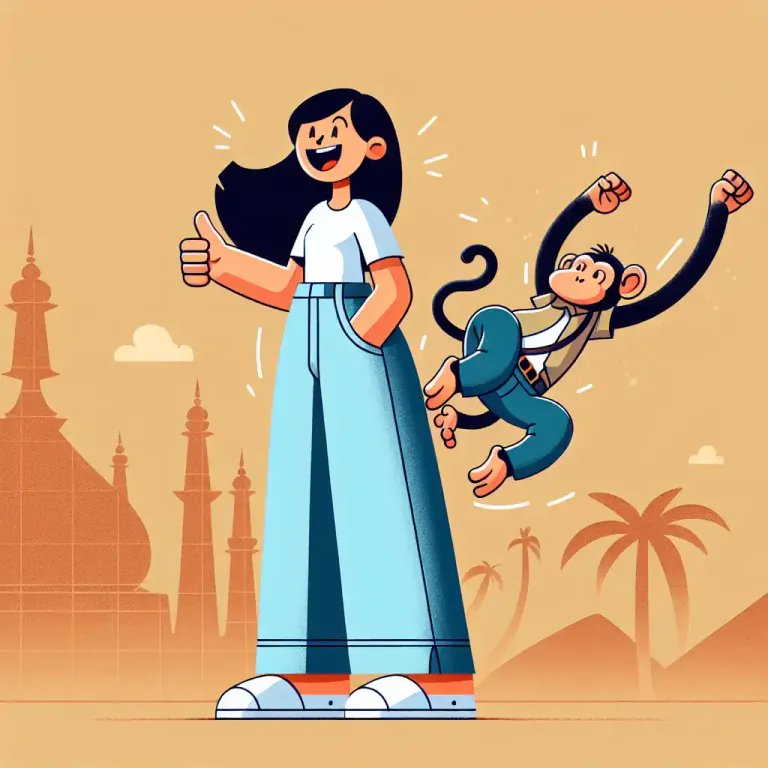 Visual representation of "get a monkey off your back" - To solve or get rid of a problem or difficulty that has been worrying you for a long time