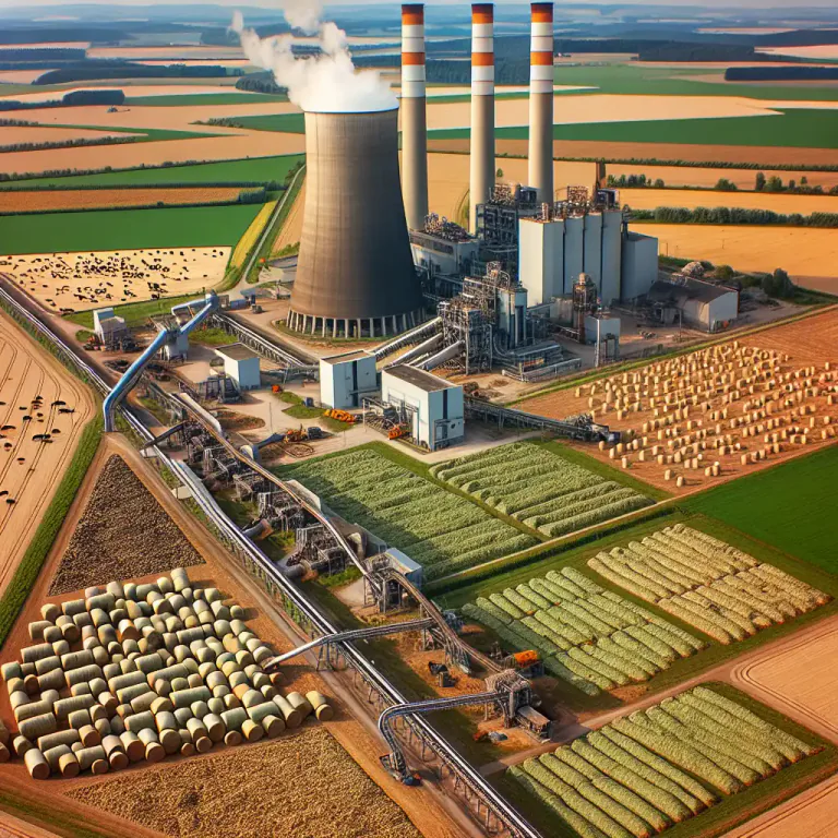 Visual representation of "biomass" - Plant materials and animal waste used as fuel.