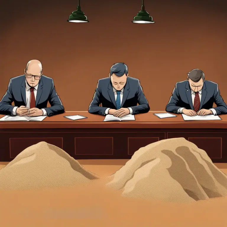 Visual representation of "bury/hide your head in the sand" - To avoid or ignore unpleasant reality or difficult problems