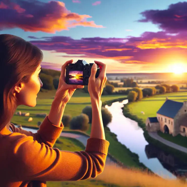 Visual representation of "photograph" - To make a picture using a camera.