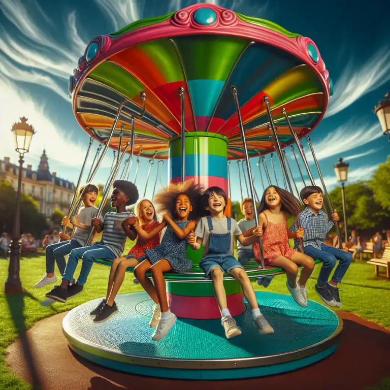 Visual representation of "roundabout" - A type of playground ride that spins around
