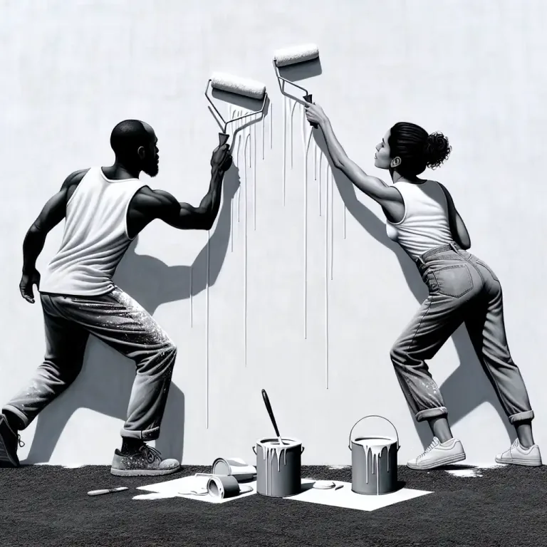 Visual representation of "paint" - To cover a surface with paint