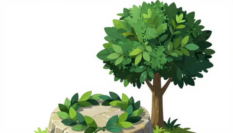 Visual representation of "laurel" - A type of evergreen plant or tree, often used in making wreaths.