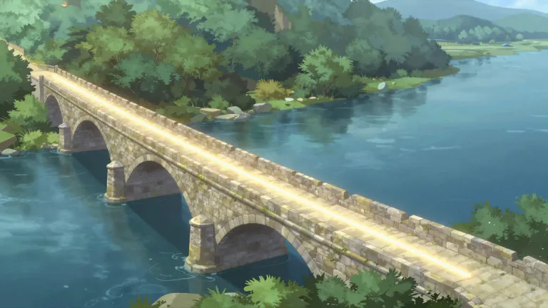Visual representation of "span" - The full length or extent of something from one end to the other.