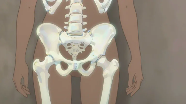 Visual representation of "pelvic" - Related to the pelvis, the lower part of the belly area in the human body, between the abdomen and the legs.