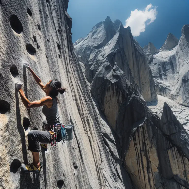 Visual representation of "crux" - In climbing, the point of greatest difficulty.