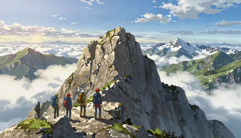 Visual representation of "mountaintop" - The highest part of a mountain