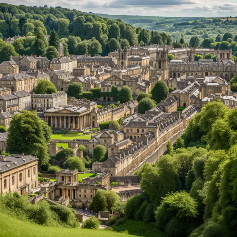 Visual representation of "bath" - A town or city in southwest England that got its name from the presence of hot springs