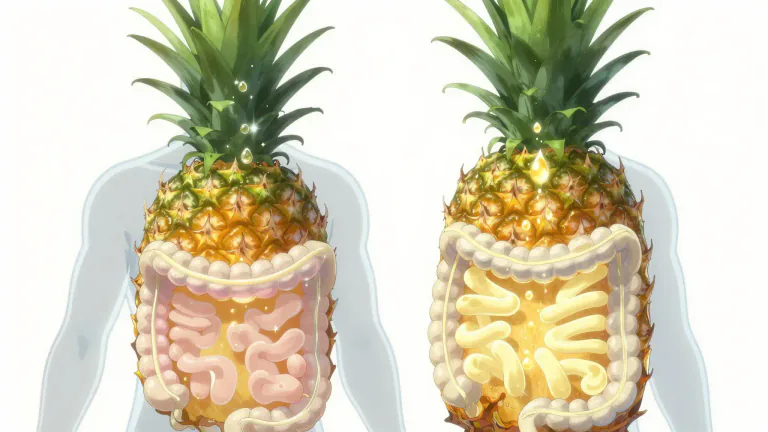 Visual representation of "bromelain" - Bromelain is an enzyme found in the pineapple plant that helps break down proteins in the body.