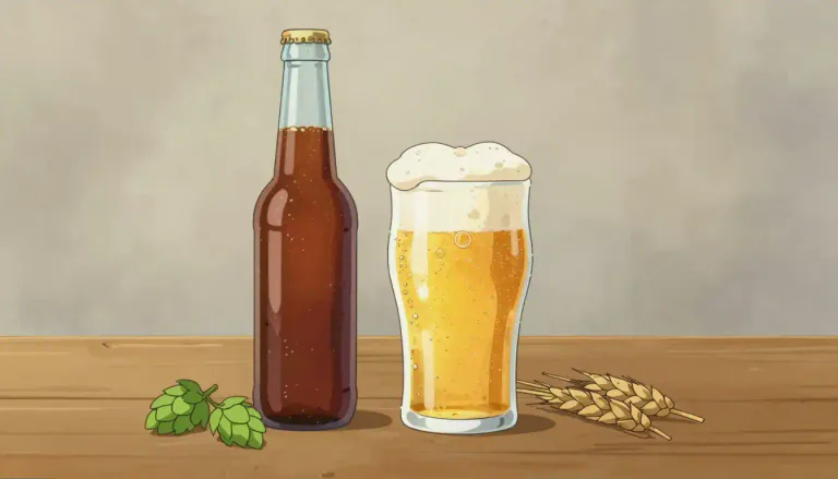 Visual representation of "beer" - An alcoholic drink made from yeast-fermented malt and flavoured with hops.