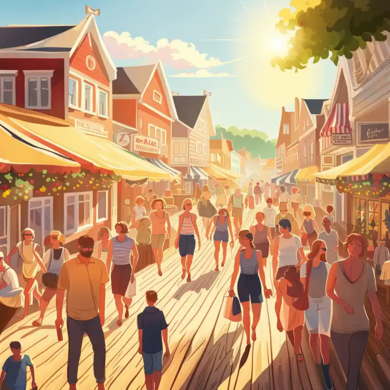 Visual representation of "boardwalk" - A raised platform or path made of wooden planks, especially in a town or an entertainment area, where people can walk, shop, or enjoy themselves
