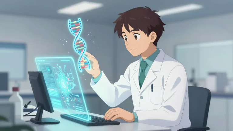 Visual representation of "bioinformatics" - A branch of science that combines biology with computer science, especially in the fields of genetics and genomics.