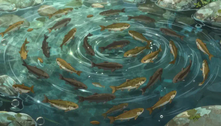 Visual representation of "teem" - To be full of something, usually moving.