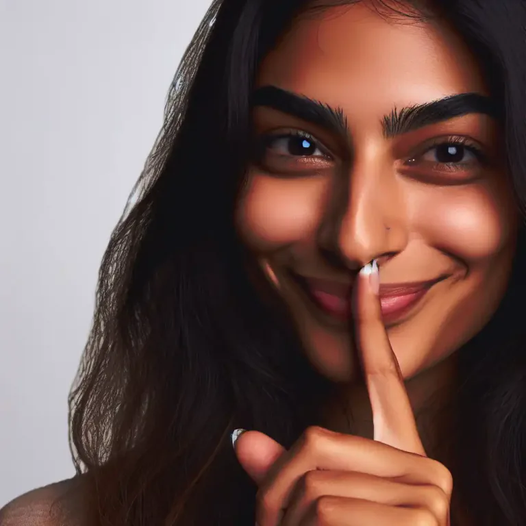 Visual representation of "sly" - Showing that you know a secret