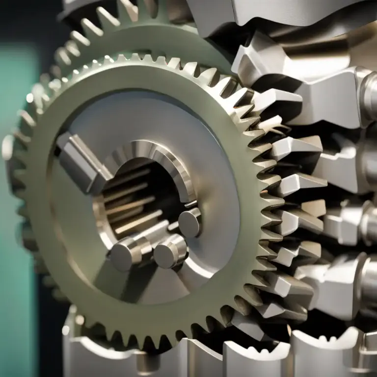 Visual representation of "toothy" - Describing a gear or mechanism with visible teeth or notches
