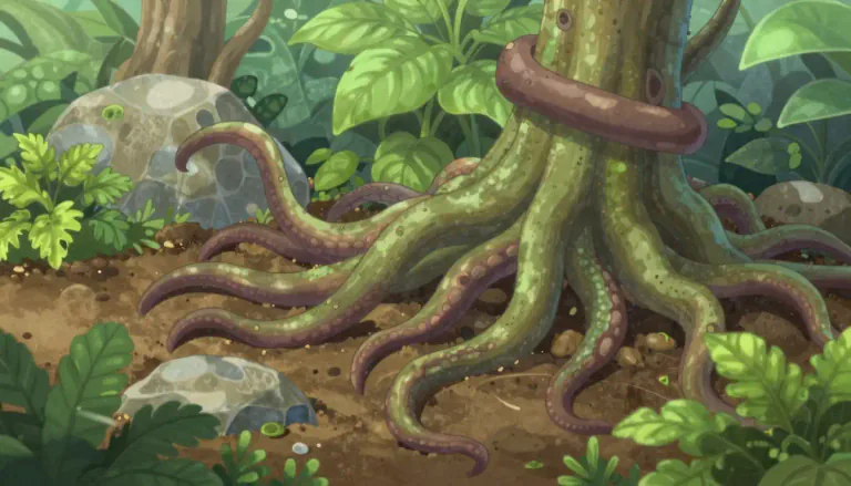 Visual representation of "tentacular" - pertaining to or characteristic of tentacles, specifically the way they can influence or interact with the environment.