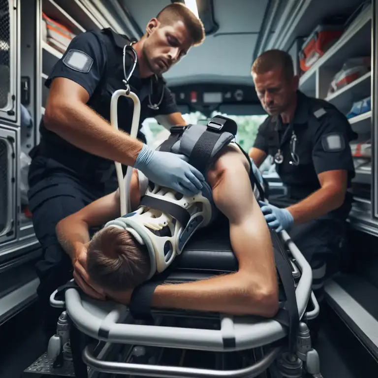 Visual representation of "backboard" - A long flat board used to immobilize and transport a patient, especially in cases of spinal cord injuries.