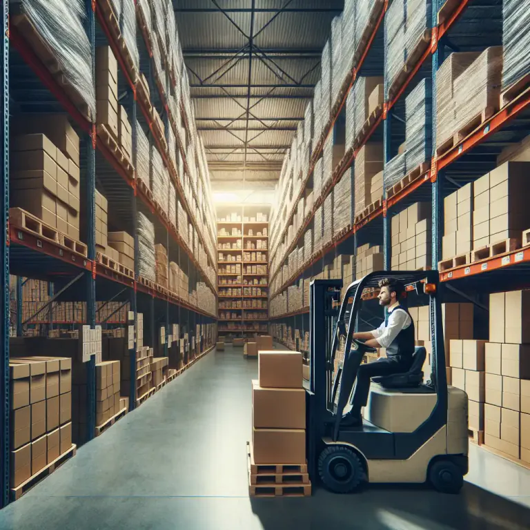 Visual representation of "warehousing" - To store something in a warehouse