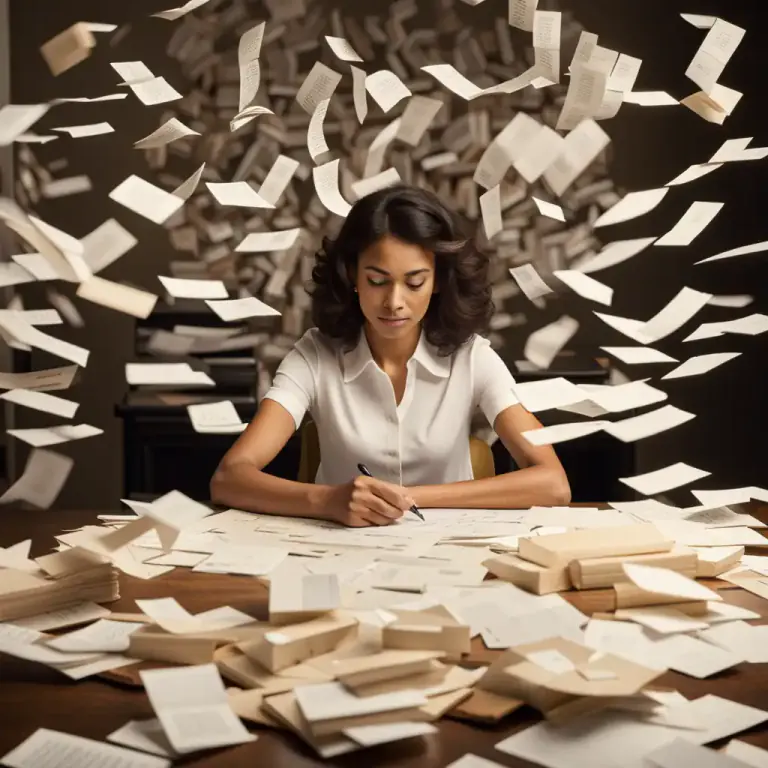 Visual representation of "correspondence" - The letters someone receives or sends.
