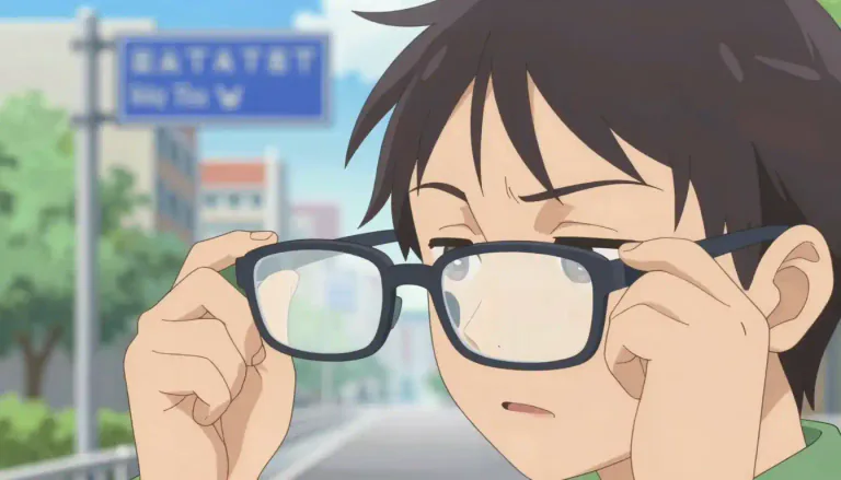 Visual representation of "myopic" - Unable to see things clearly that are far away, needing glasses to correct this.