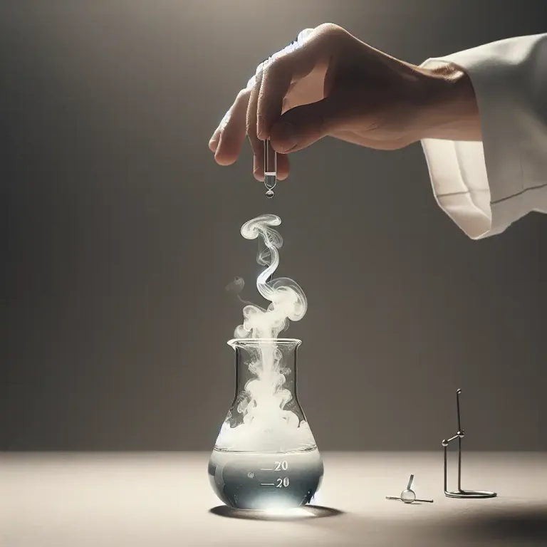 Visual representation of "caustically" - In a way that has the ability to burn, corrode, or destroy organic tissue.