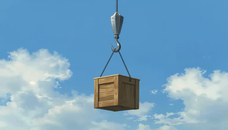 Visual representation of "skyhook" - A theoretical device that allows an object to be suspended in the air without visible support.