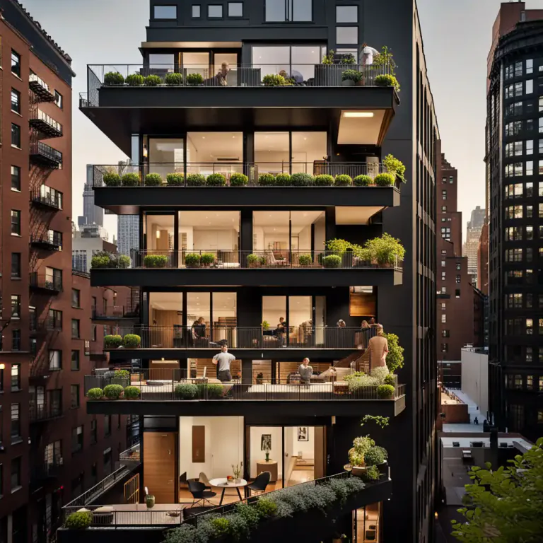 Visual representation of "storied" - Having multiple floors or levels