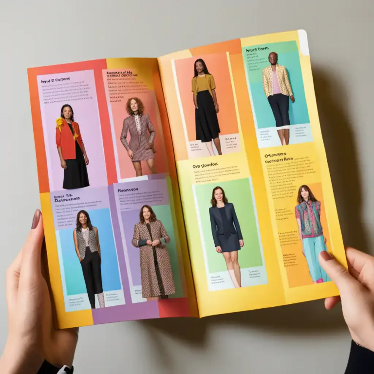 Visual representation of "catalogue" - A printed booklet advertising a selection of products that can be purchased.