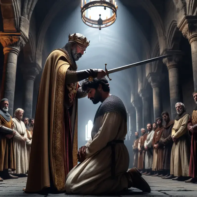 Visual representation of "ennoble" - To raise to a noble rank or position, often used specifically in the context of granting a title of nobility
