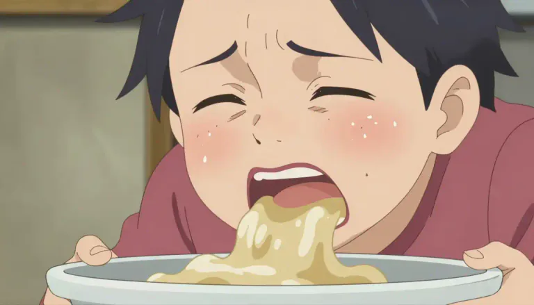 Visual representation of "vomitus" - Vomitus refers to the matter that is expelled from the stomach through the mouth, commonly recognized as vomit.