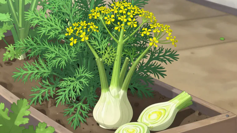 Visual representation of "fennel" - A plant with yellow flowers and a licorice-like flavor, often used in cooking and medicine.