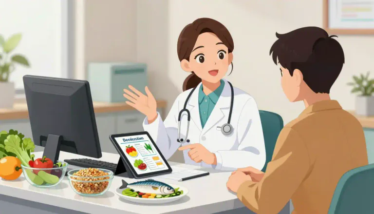Visual representation of "dietician" - A dietician is a trained specialist who gives advice about food and nutrition to help people maintain health and manage illnesses.